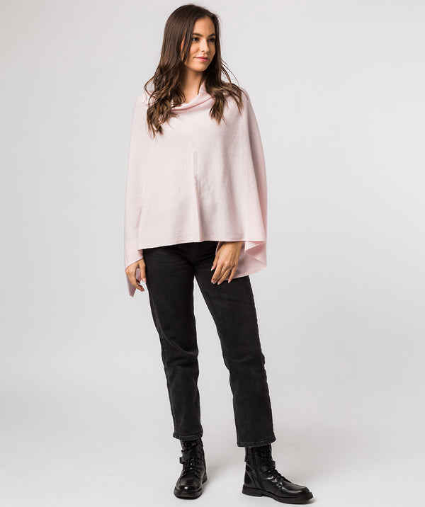 'Eskdale' Blush Pink Cashmere & Merino Wool Poncho