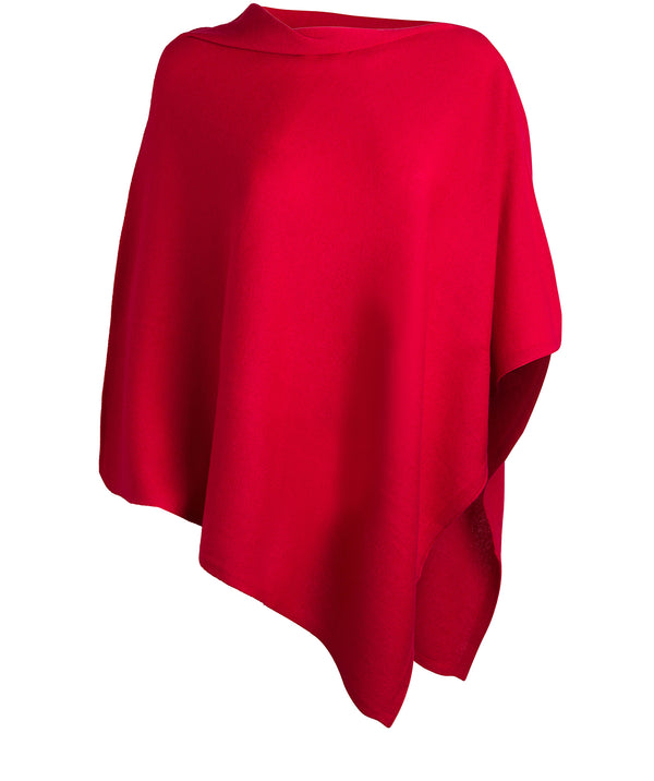 'Eskdale' Chilli Red Cashmere & Merino Wool Poncho