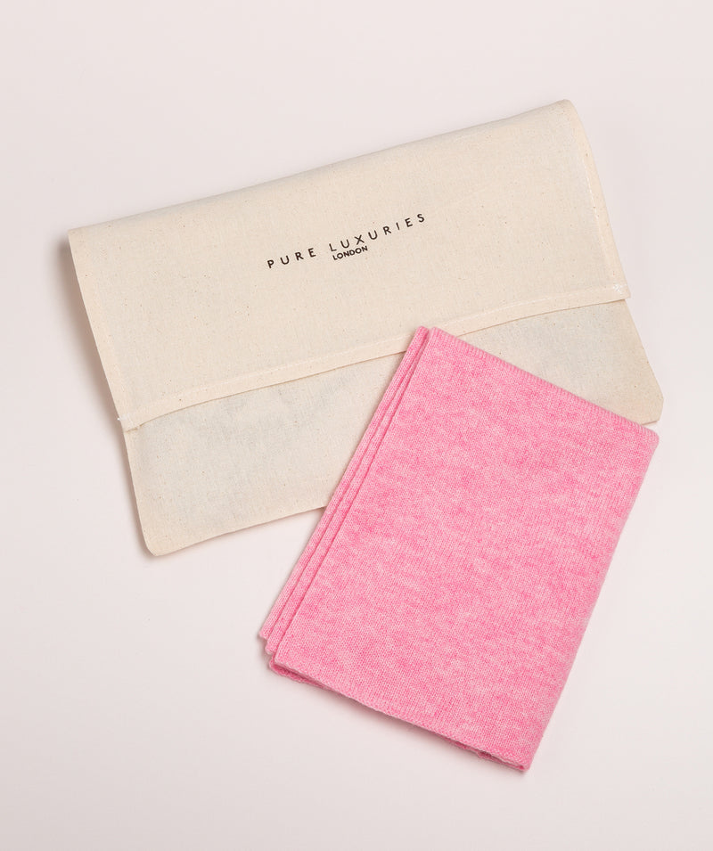 'Holker' Carnation Pink Cashmere & Merino Wool Snood