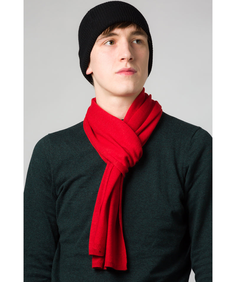 'Bristol' Chilli Red Merino Wool Scarf