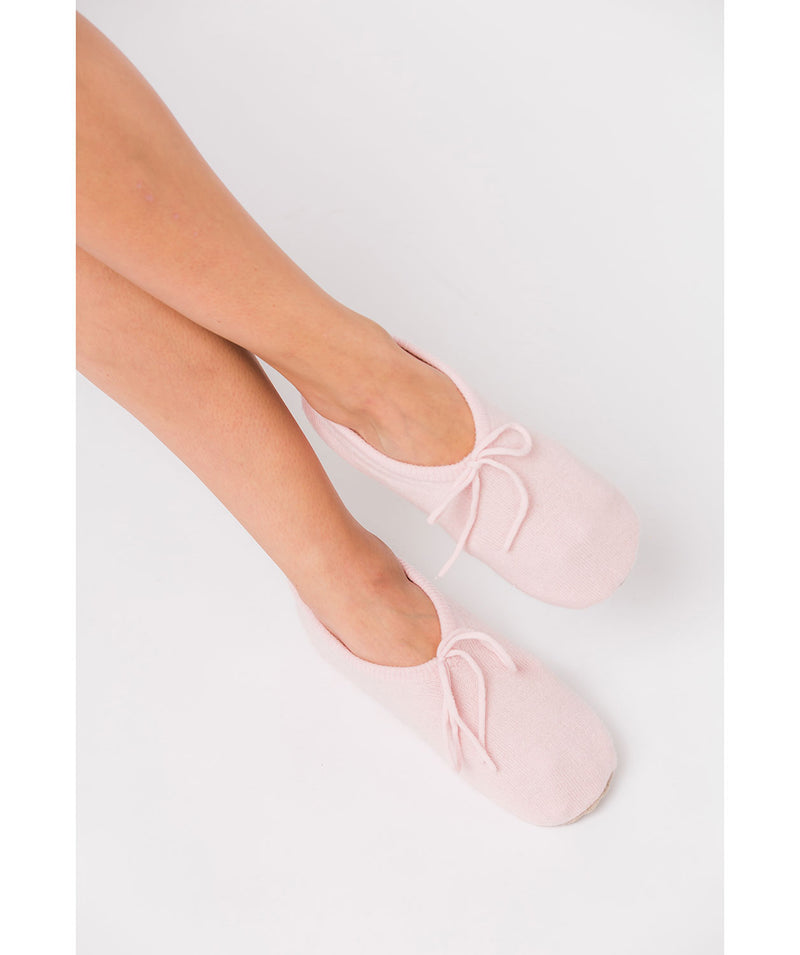 'Appleby' Blush Pink Cashmere & Merino Wool Small Ballet Slippers