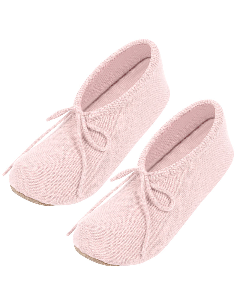 'Millom' Blush Pink Cashmere & Merino Wool Medium Ballet Slippers