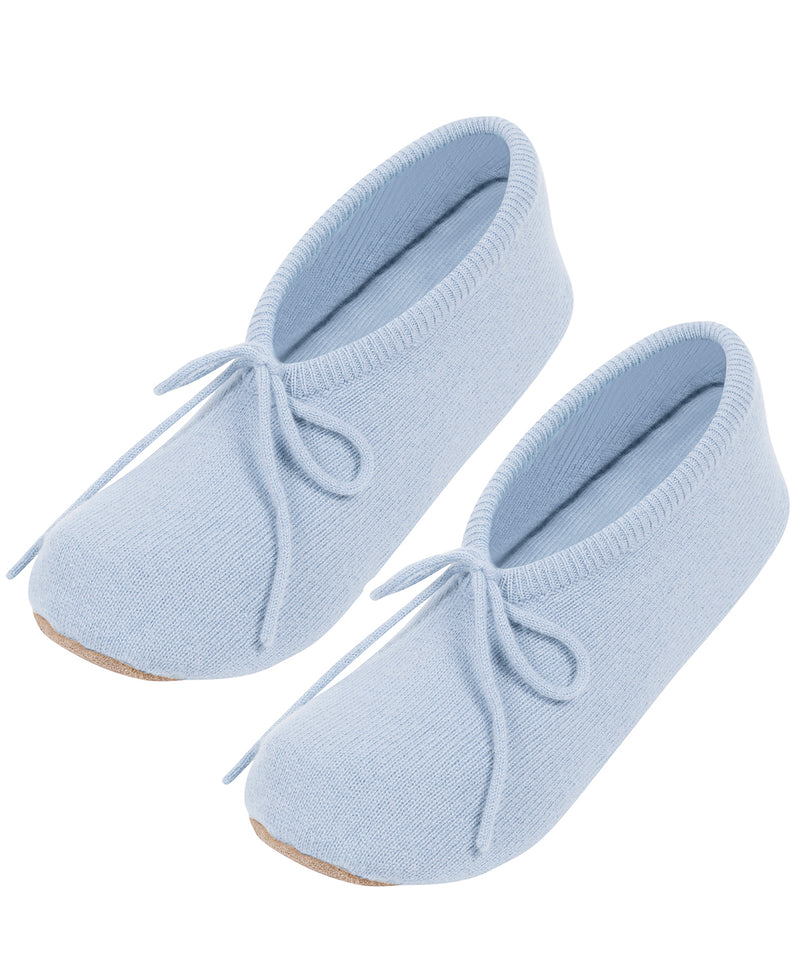'Appleby' Powder Blue Cashmere & Merino Wool Small Ballet Slippers
