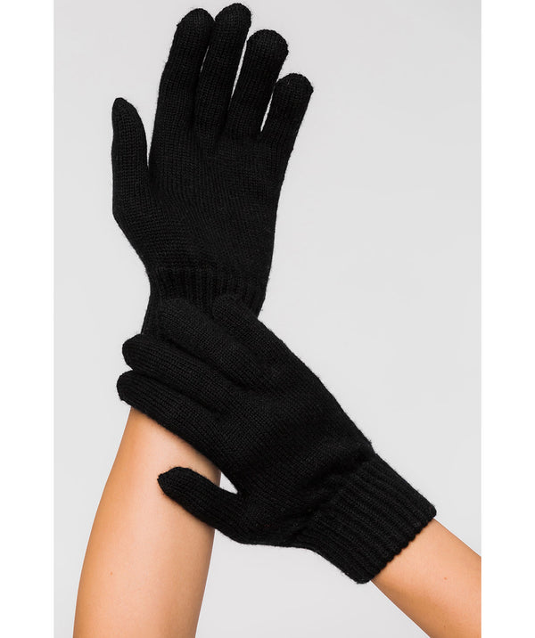 'Windermere' Black Cashmere & Merino Wool Gloves