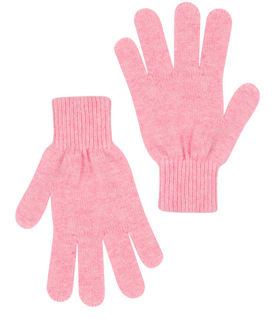 'Windermere' Carnation Pink Cashmere & Merino Wool Gloves