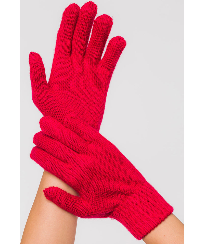 'Windermere' Chilli Red Cashmere & Merino Wool Gloves