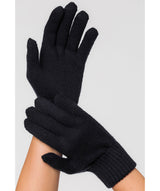'Windermere' Dark Navy Cashmere & Merino Wool Gloves