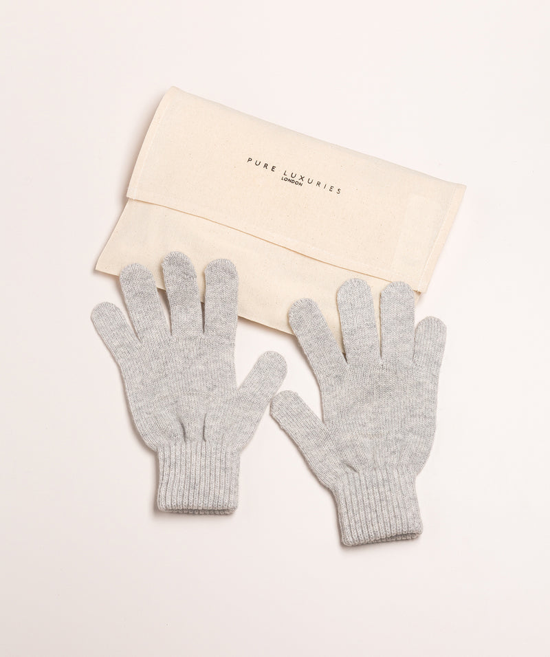 'Windermere' Foggy Cashmere & Merino Wool Gloves