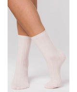 'Cartmel' Cream Cashmere & Merino Wool Ribbed Socks