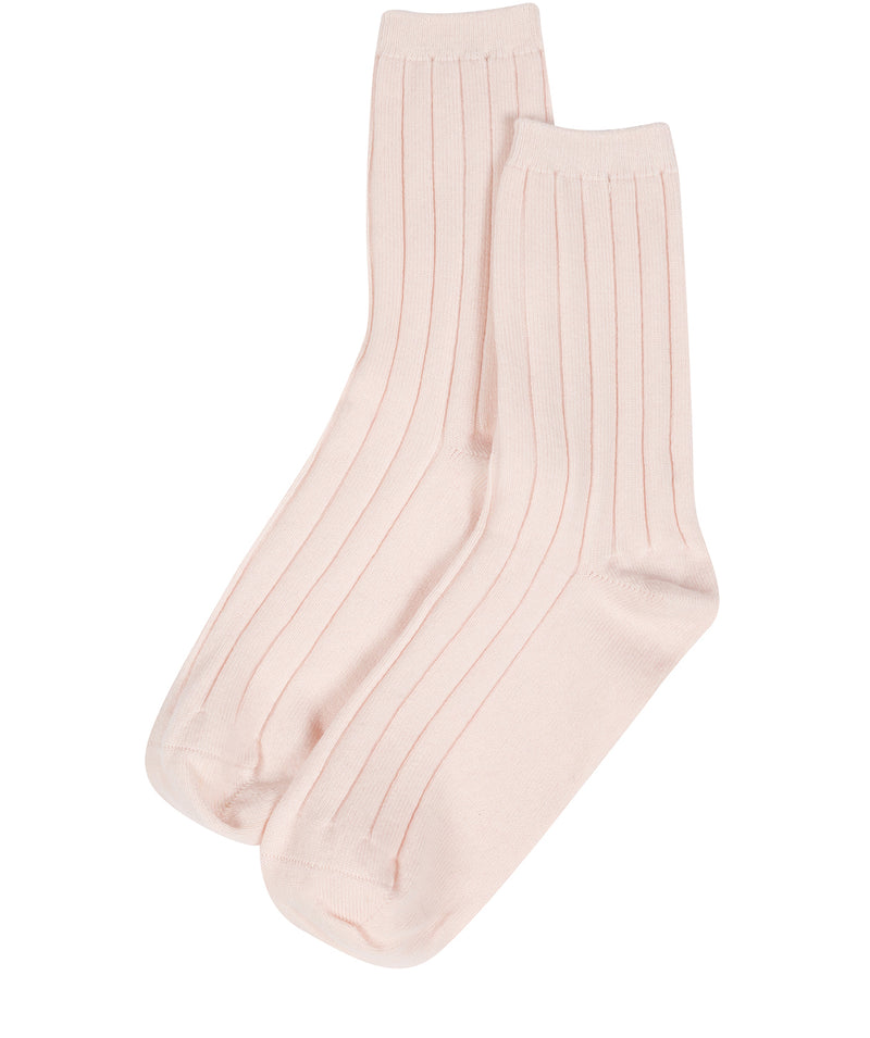 'Cartmel' Cream Cashmere & Merino Wool Ribbed Medium Socks