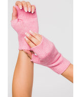 'Grange' Carnation Pink Cashmere & Merino Wool Wrist Warmers