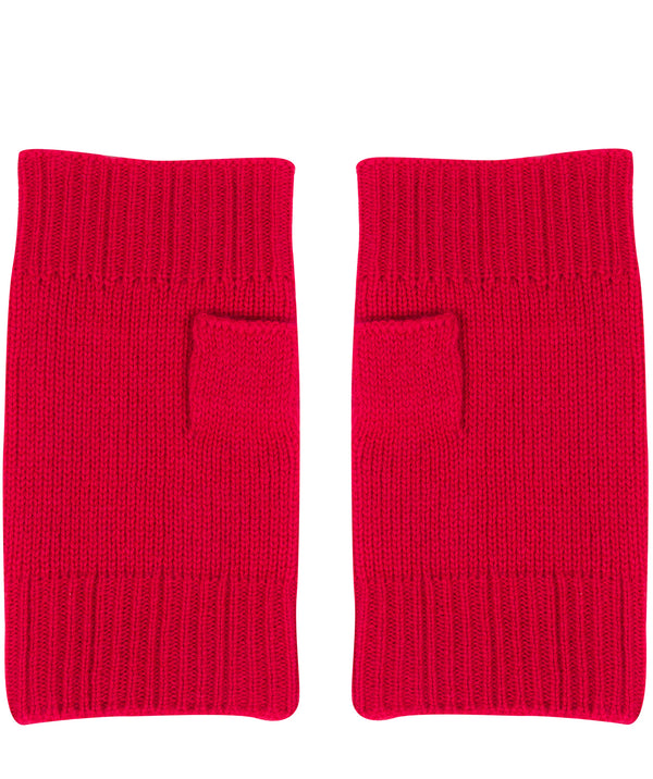 'Grange' Chilli Red Cashmere & Merino Wool Wrist Warmers