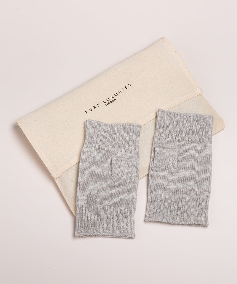 'Grange' Foggy Cashmere & Merino Wool Wrist Warmers