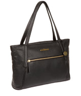 'Carly' Black Leather Medium Tote Bag image 3