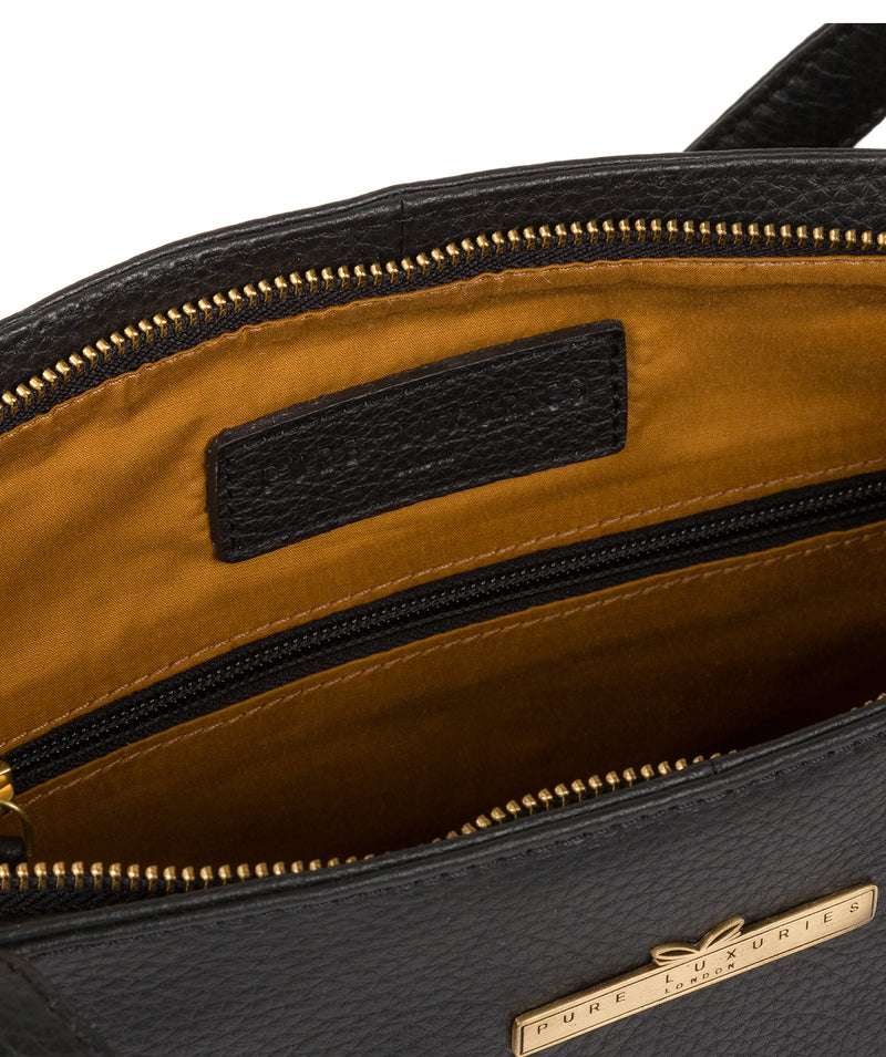 'Carly' Black Leather Medium Tote Bag image 4