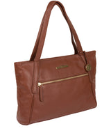 'Carly' Dark Tan Leather Medium Tote Bag image 3