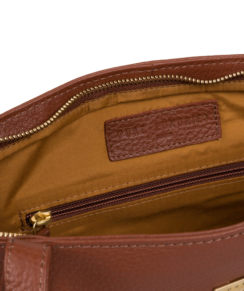 'Carly' Dark Tan Leather Medium Tote Bag image 5