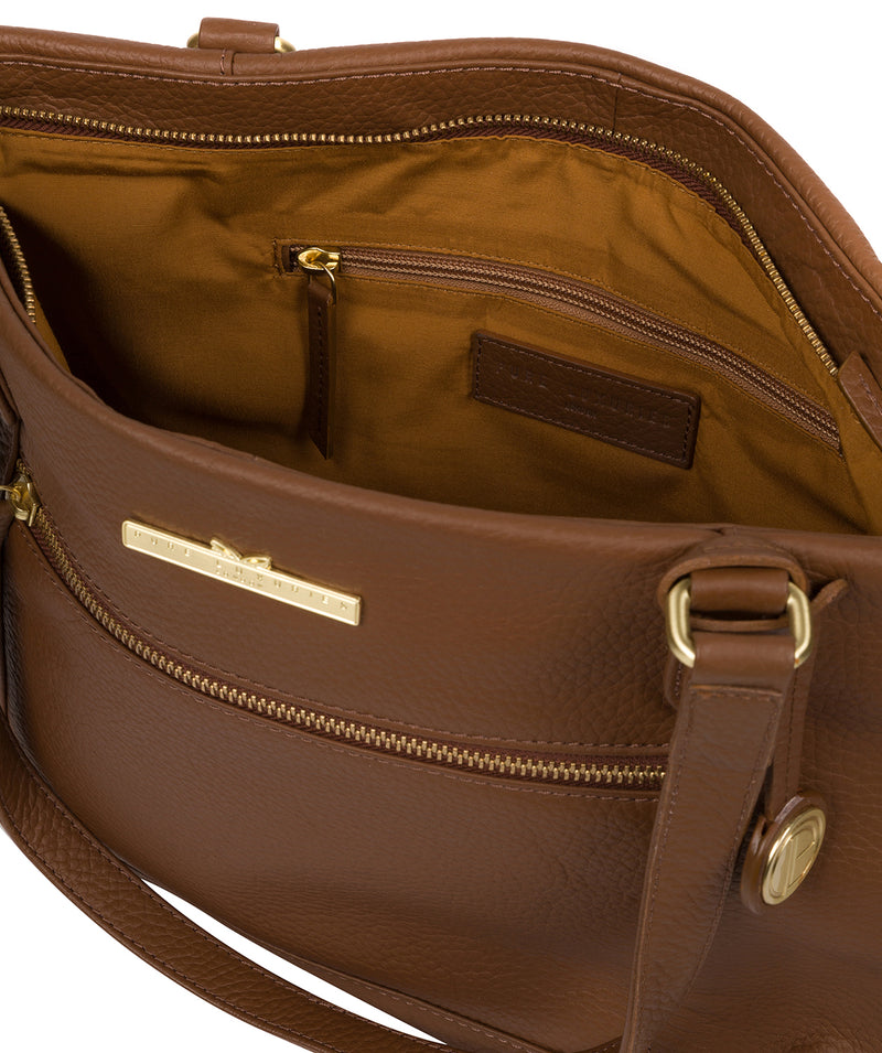 'Thea' Dark Tan Leather Shoulder Bag image 4