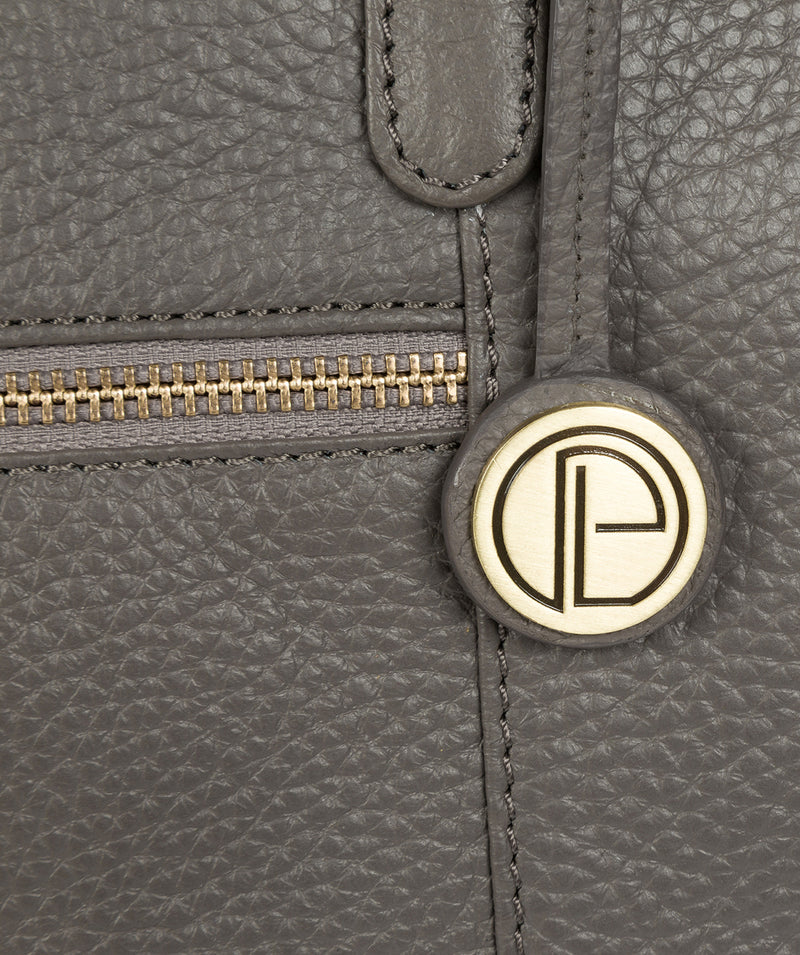 'Thea' Grey Leather Shoulder Bag image 6
