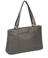 'Thea' Grey Leather Shoulder Bag image 7