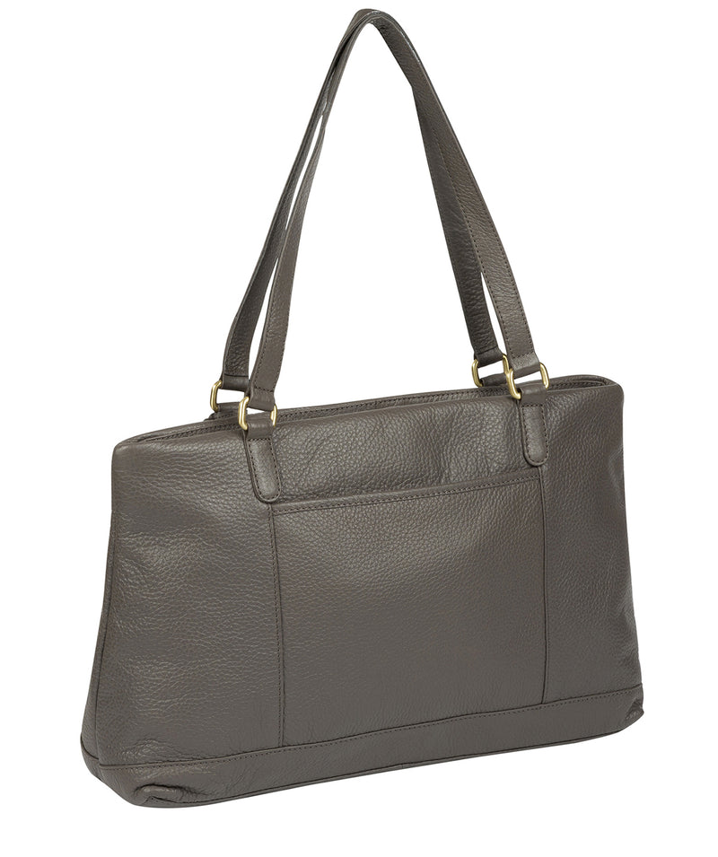 'Thea' Grey Leather Shoulder Bag image 7
