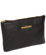 'Ashley' Black Leather Clutch Bag Pure Luxuries London
