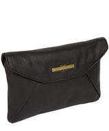 'Katrina' Black Leather Clutch Bag image 3