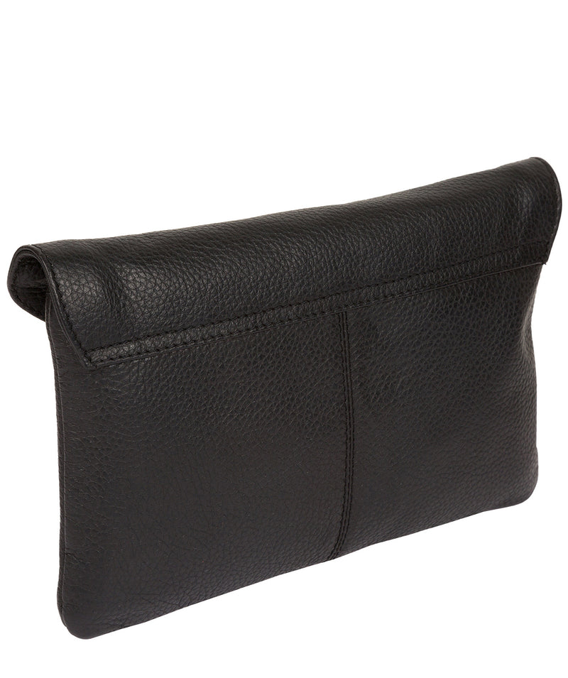'Katrina' Black Leather Clutch Bag image 7