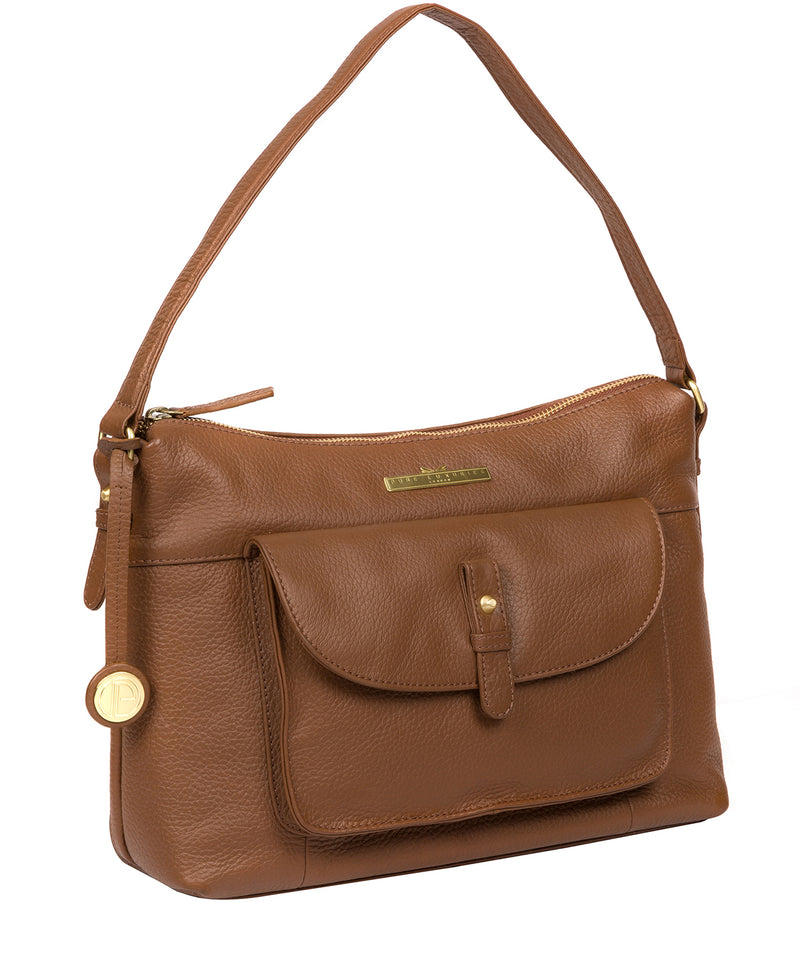'Betsy' Dark Tan Leather Shoulder Bag image 5