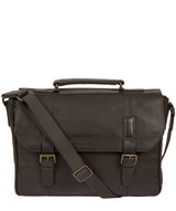'Idris' Ash Black Leather Briefcase image 1