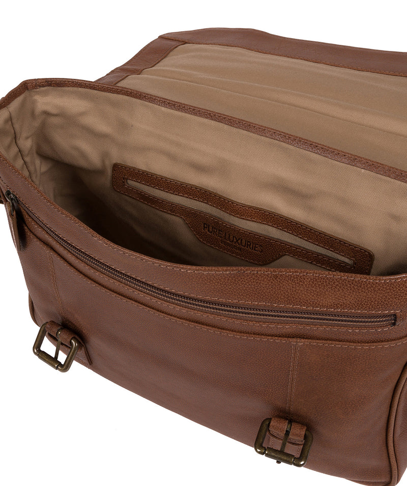 'Idris' Hazelnut Leather Briefcase image 4