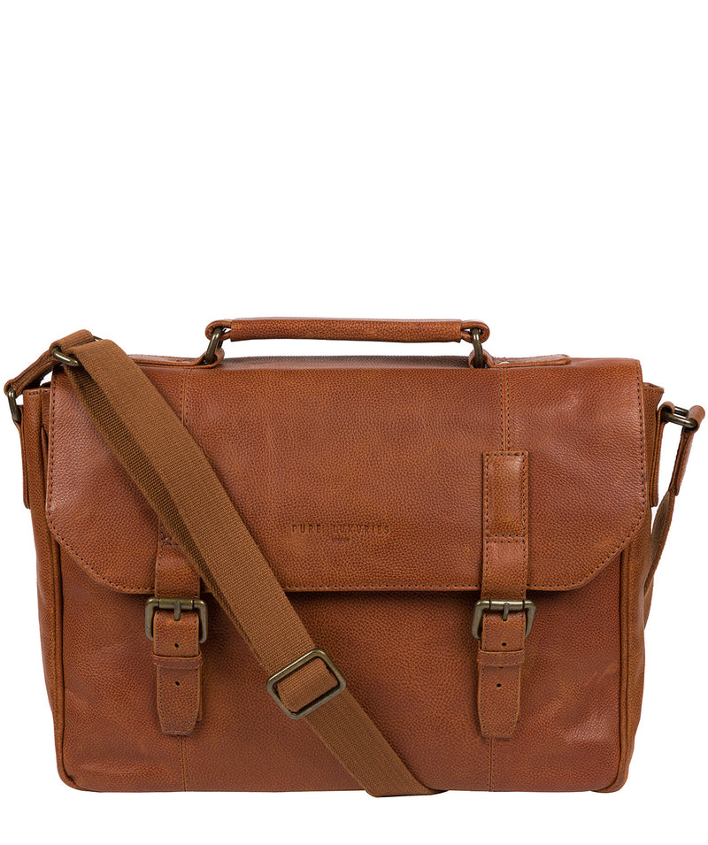 Idris' Tan Leather Briefcase