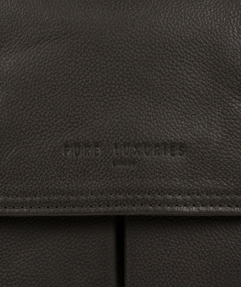 'Logan' Ash Black Leather Work Bag image 5