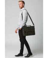 'Logan' Ash Black Leather Work Bag image 2