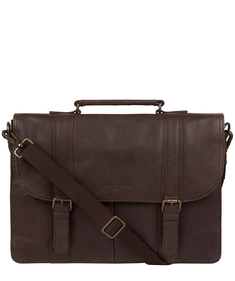 'Logan' Cocoa Leather Work Bag image 1