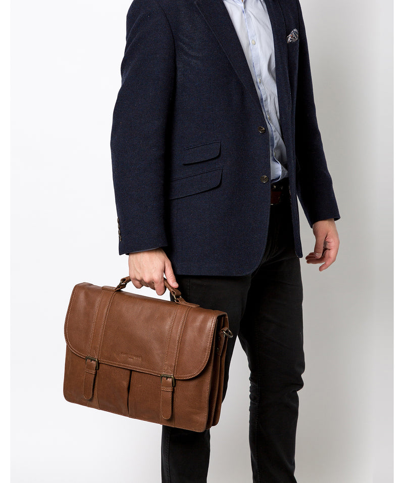 'Logan' Hazelnut Leather Work Bag
