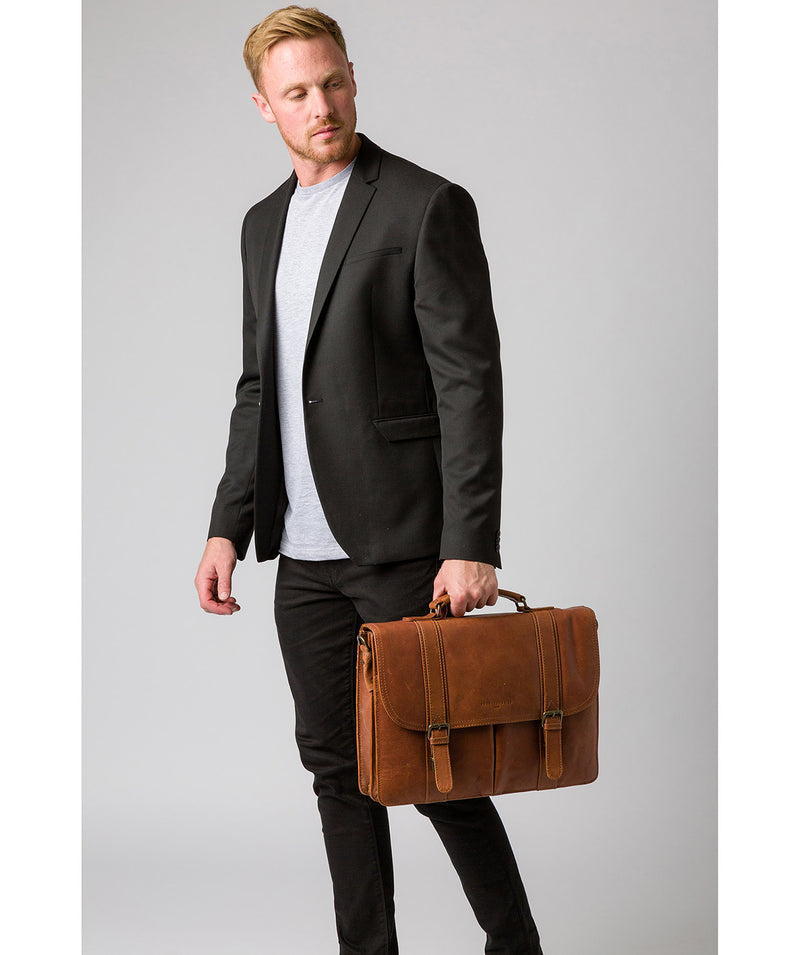 'Logan' Tan Leather Work Bag image 7
