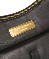 'Cherry' Black & Champagne Trim Leather Shoulder Bag