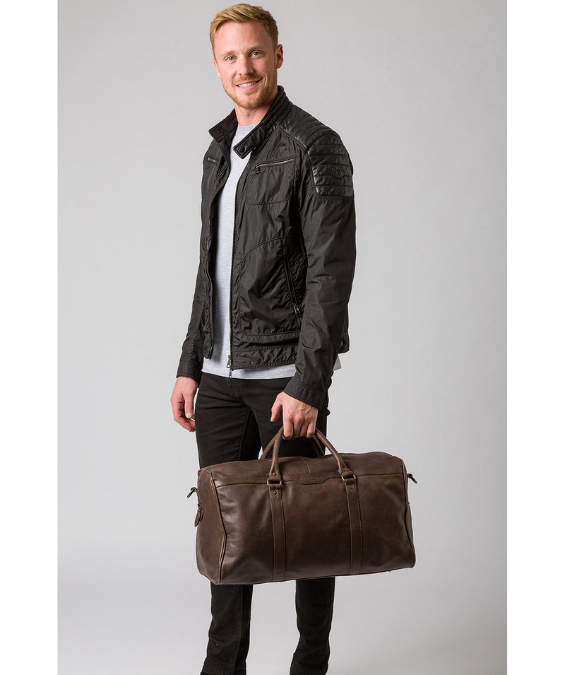 'Blanc' Cocoa Leather Holdall image 7