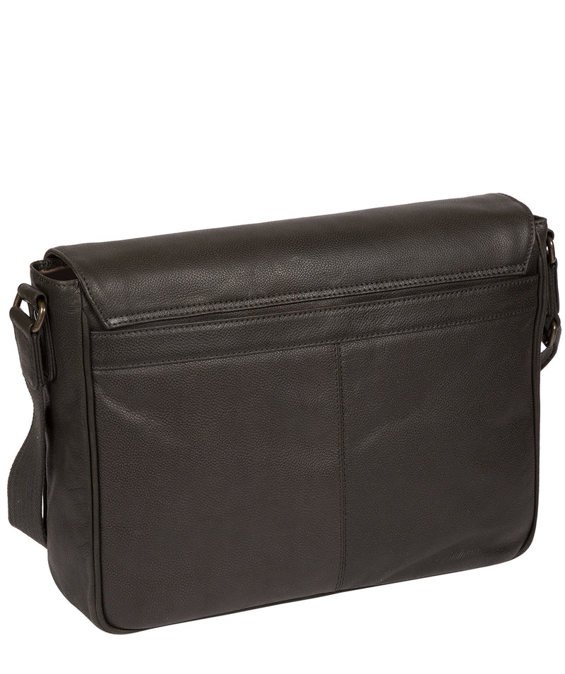 'Eiger' Ash Black Leather Messenger Bag image 3