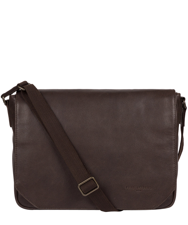 'Eiger' Cocoa Leather Messenger Bag image 1