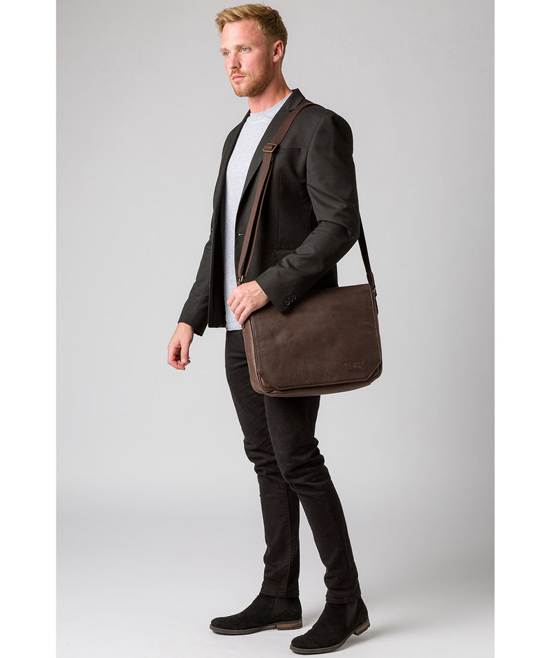 'Eiger' Cocoa Leather Messenger Bag image 2