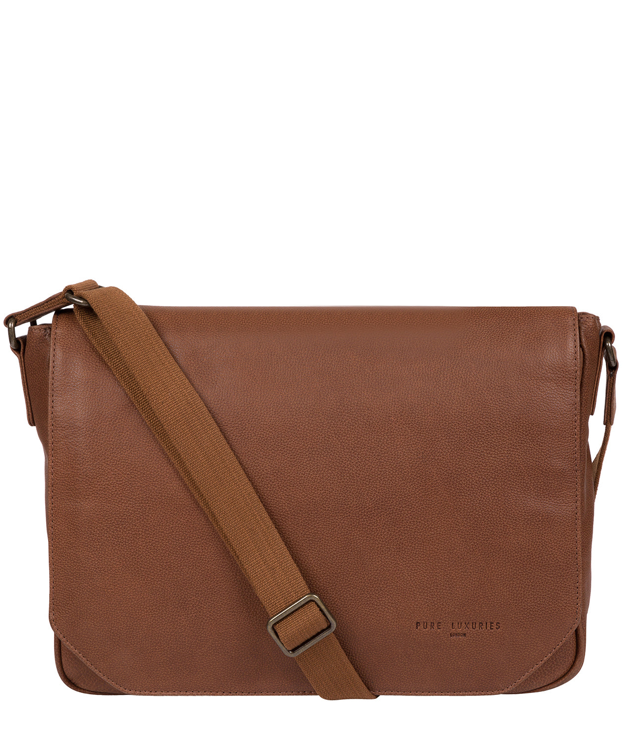 'Eiger' Hazelnut Leather Messenger Bag image 1