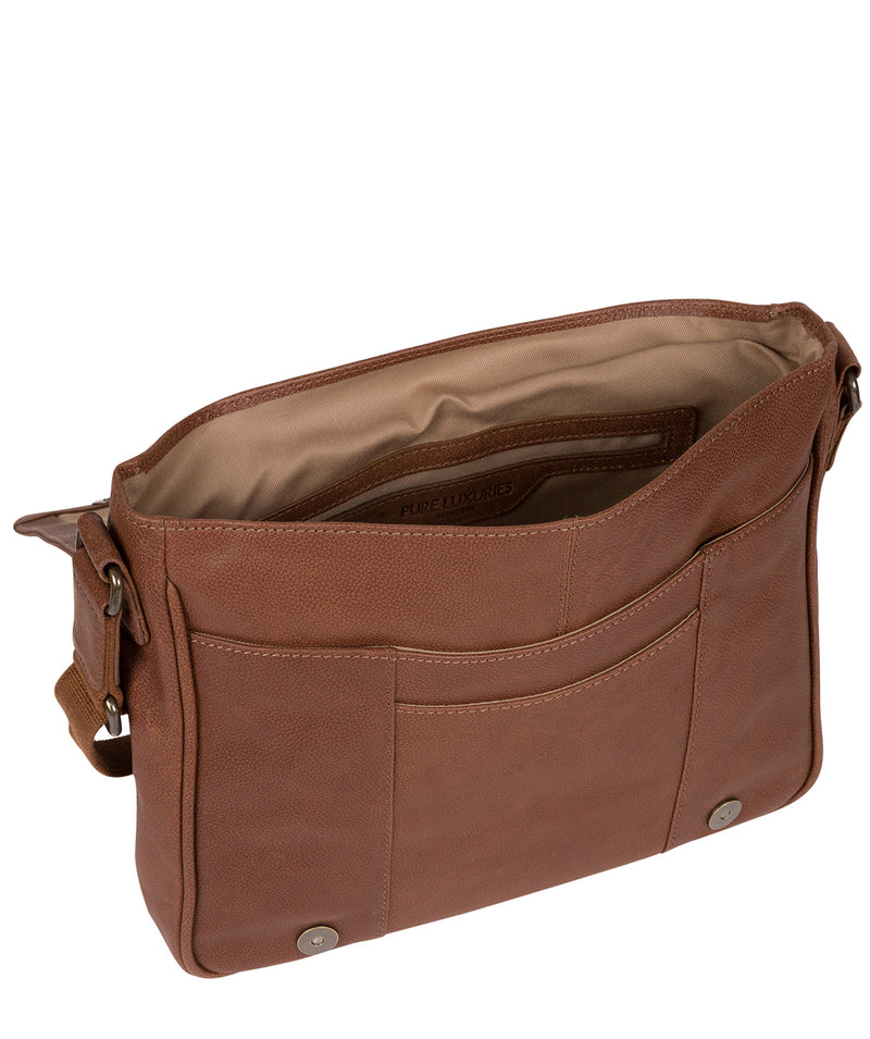 'Peak' Hazelnut Leather Messenger Bag image 4