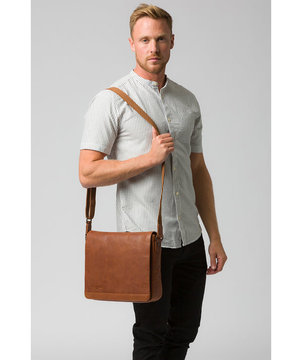 'Peak' Tan Leather Messenger Bag image 2