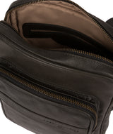 'Capitan' Ash Black Leather Cross Body Bag image 4
