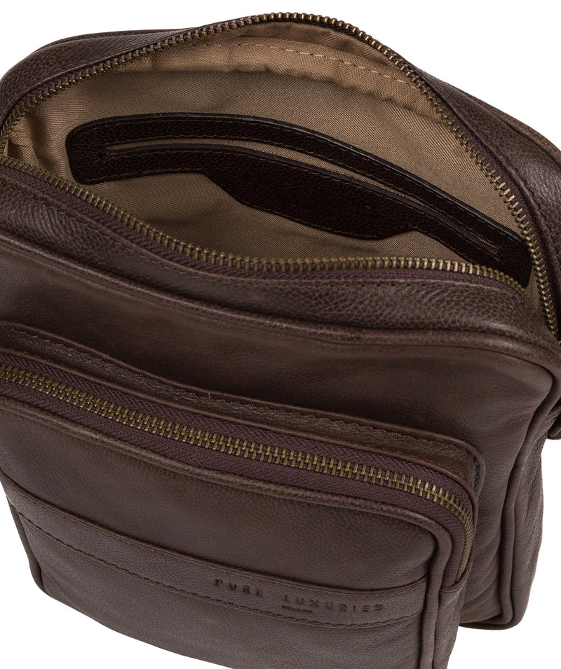 'Capitan' Cocoa Leather Cross Body Bag image 4
