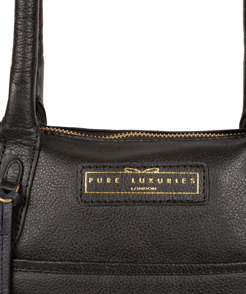 'Arundel' Black & Gold Leather Handbag image 5