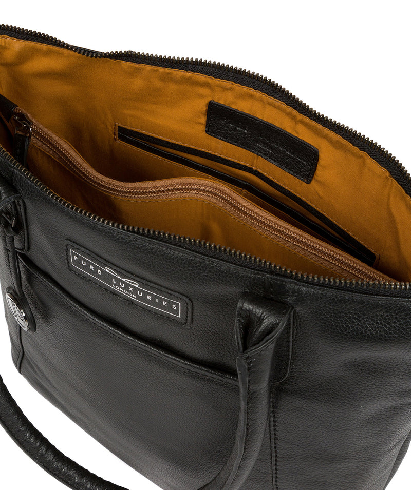 'Arundel' Black & Silver Leather Handbag image 4