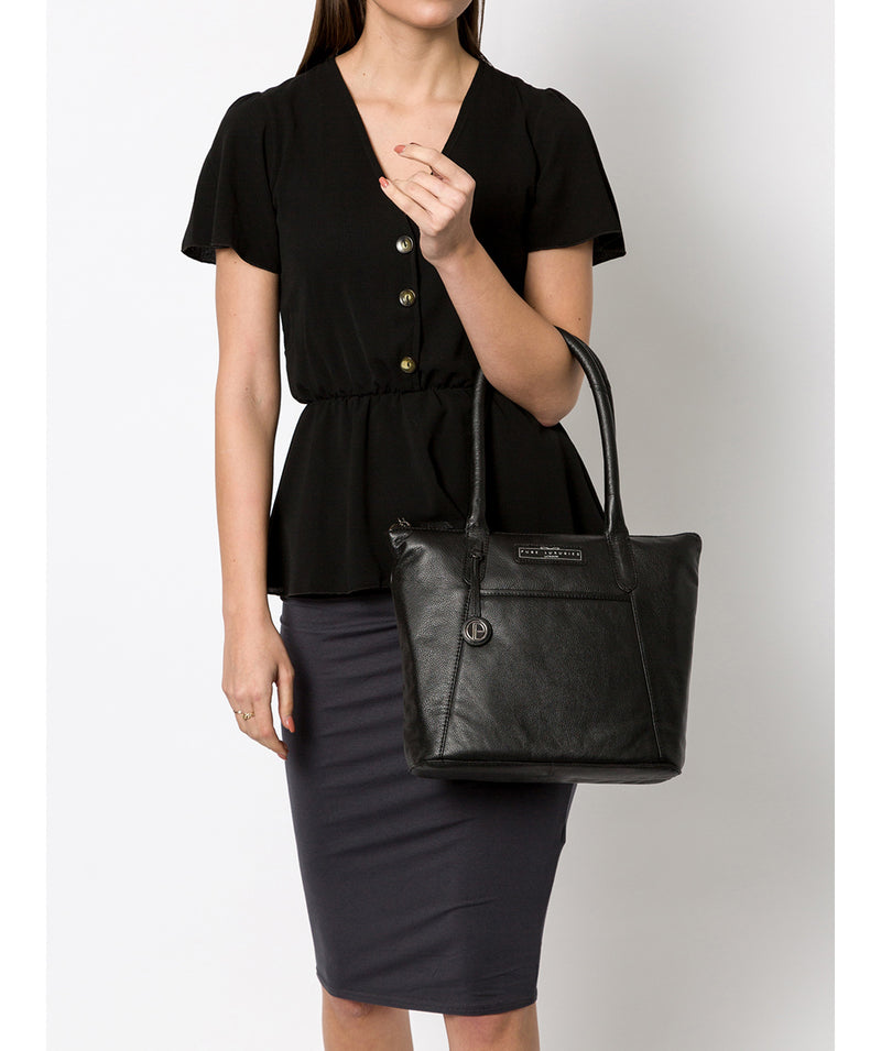 'Arundel' Black & Silver Leather Handbag image 2